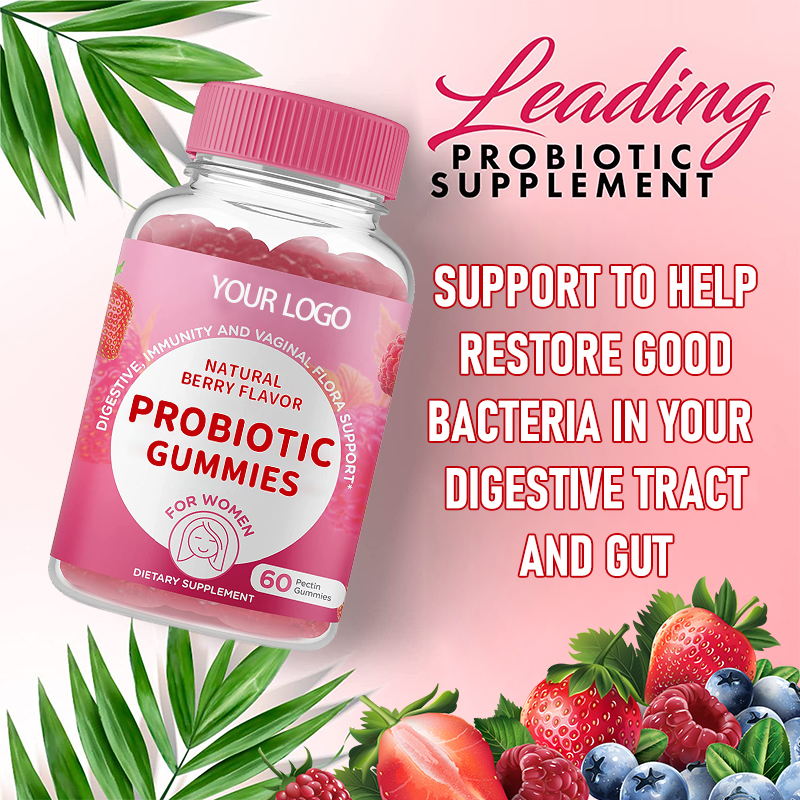Women's Probiotic & Prebiotic Fiber Gummies - Digestive Balance, Vaginal Flora Support, Berry Flavor