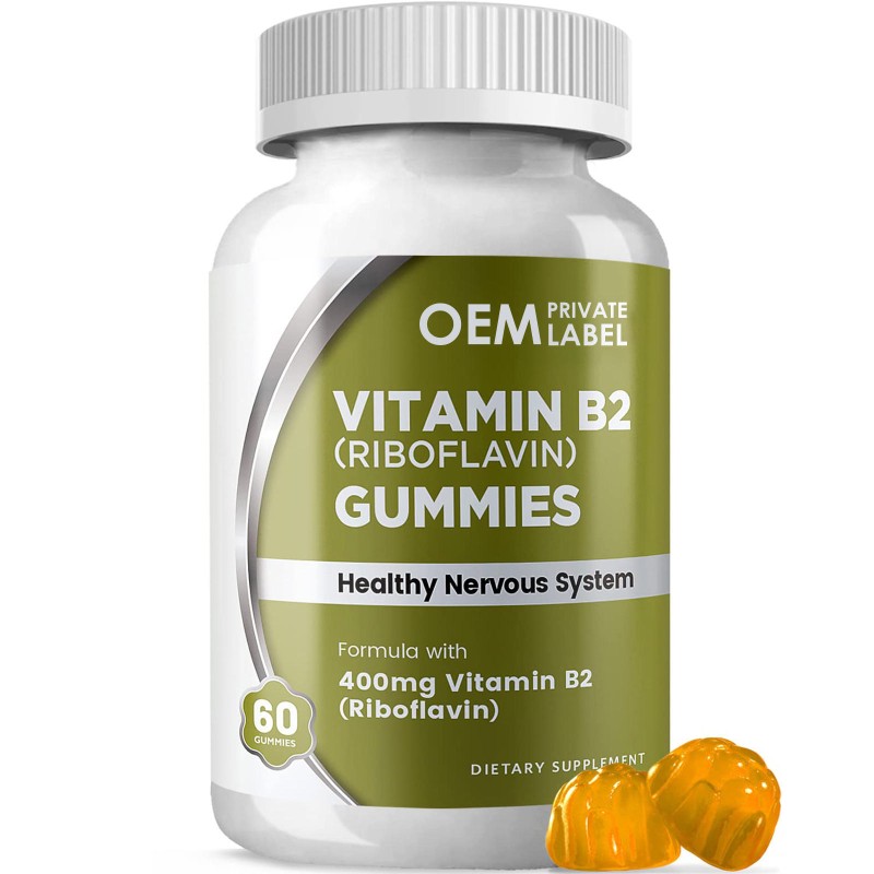 OEM Private Label Riboflavin Gummies Herbal Supplements for Stress Relief and Energy Support Vitamin B2
