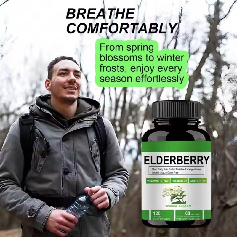 Elderberry Vitamin Mineral Zinc Support Immune and Antioxidant Elderberry Vegetable Capsules Vegetarians