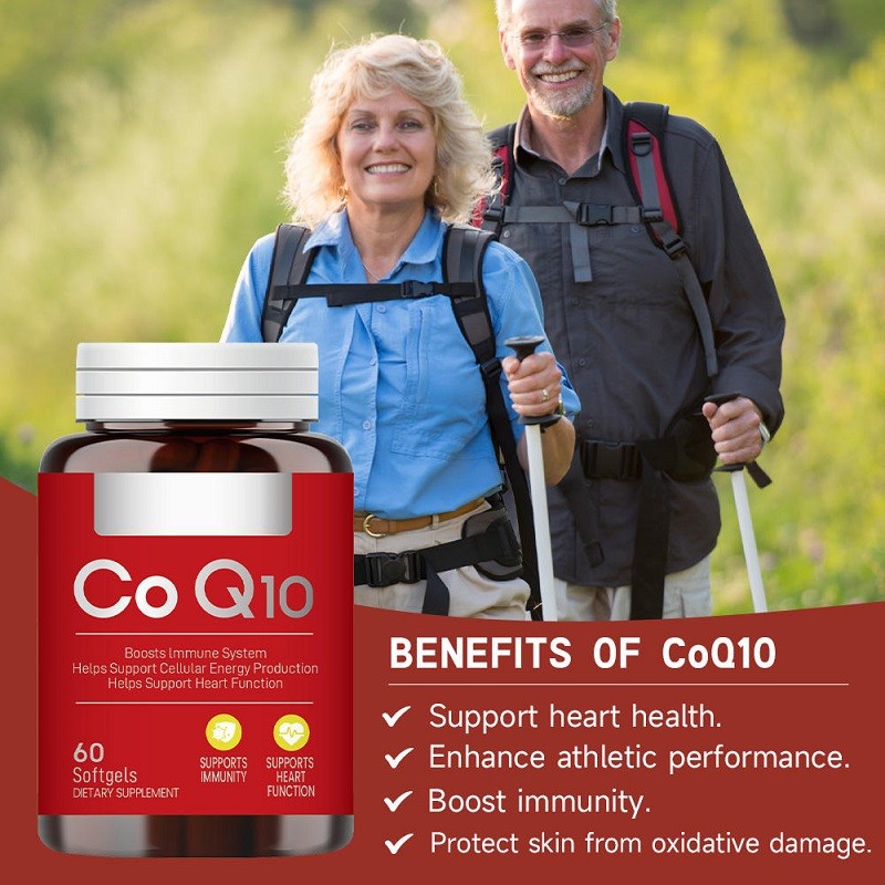Health Supplement Coenzyme Q10 Soft Capsules Energy Supplement, Relieve Fatigue, Antioxidant, Vegan Plant Extract