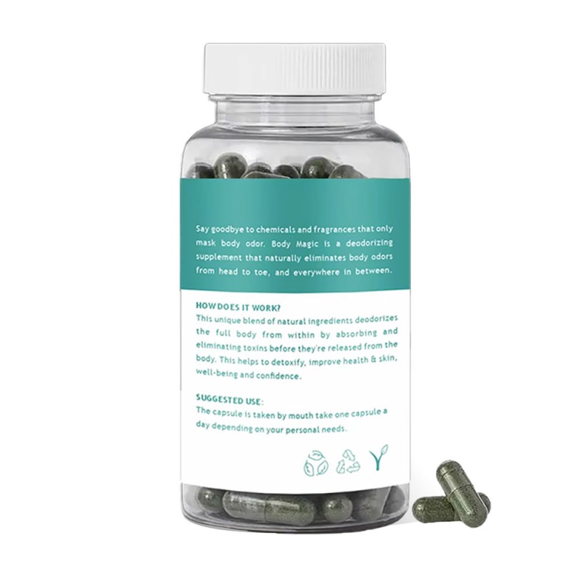 Body Magic Chlorophyll Capsules - Natural Deodorant for Body Odor, Fresh Breath & Underarms