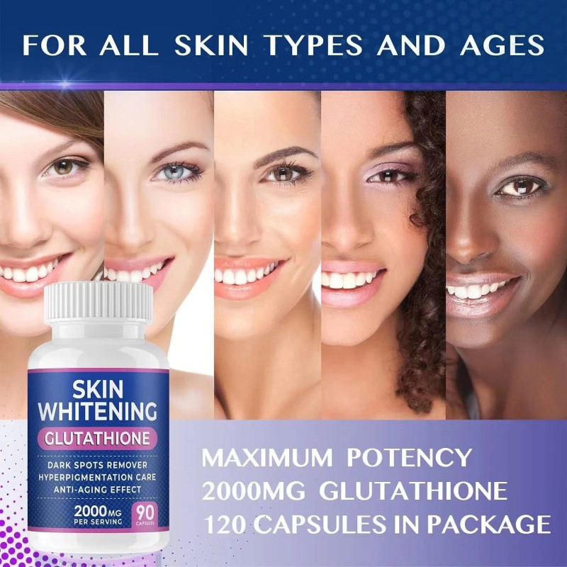 OEM Private Label 2000mg Vitamin C Whitening Capsules for Skin Brightening and Antioxidant Support 90 Capsules
