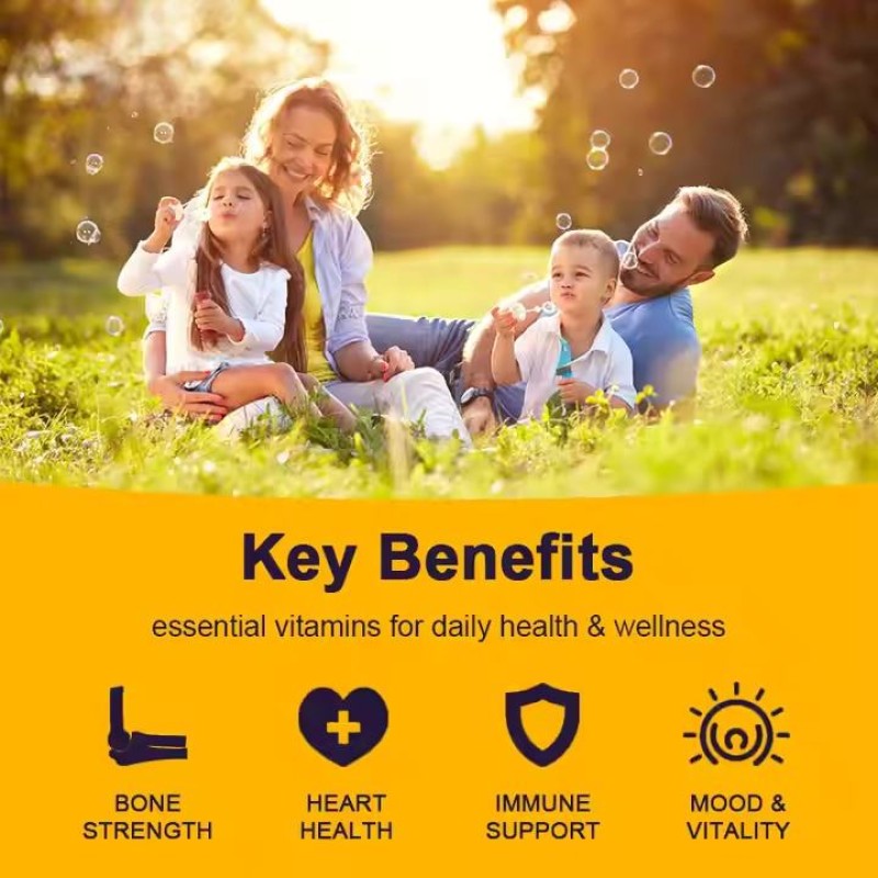 Hot Sale 120pcs Vitamin D3+K2 Bone Health and Immune Support Natural Ingredients