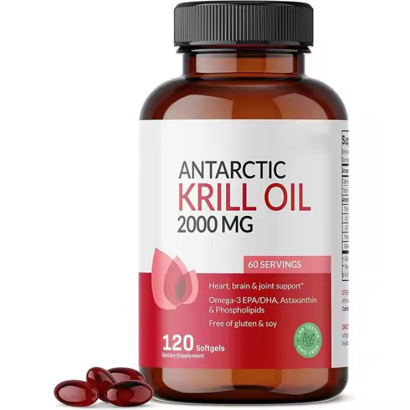Hot Selling TK Product _ Antarctic Krill Oil Softgel Supplement Antarcic_krill_oil Bottle 120 Capsules Per Bottle