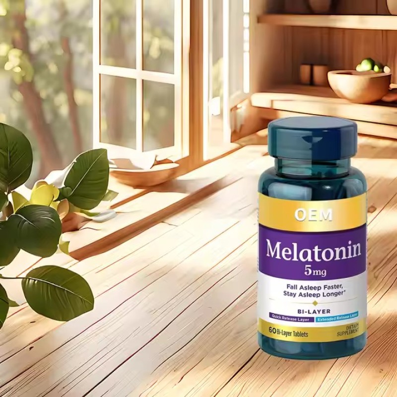 Private Label Vegan Promotes Relaxation Calm Sleep Aid Pills Supplement Halal Sleeping Melatonin Tablets