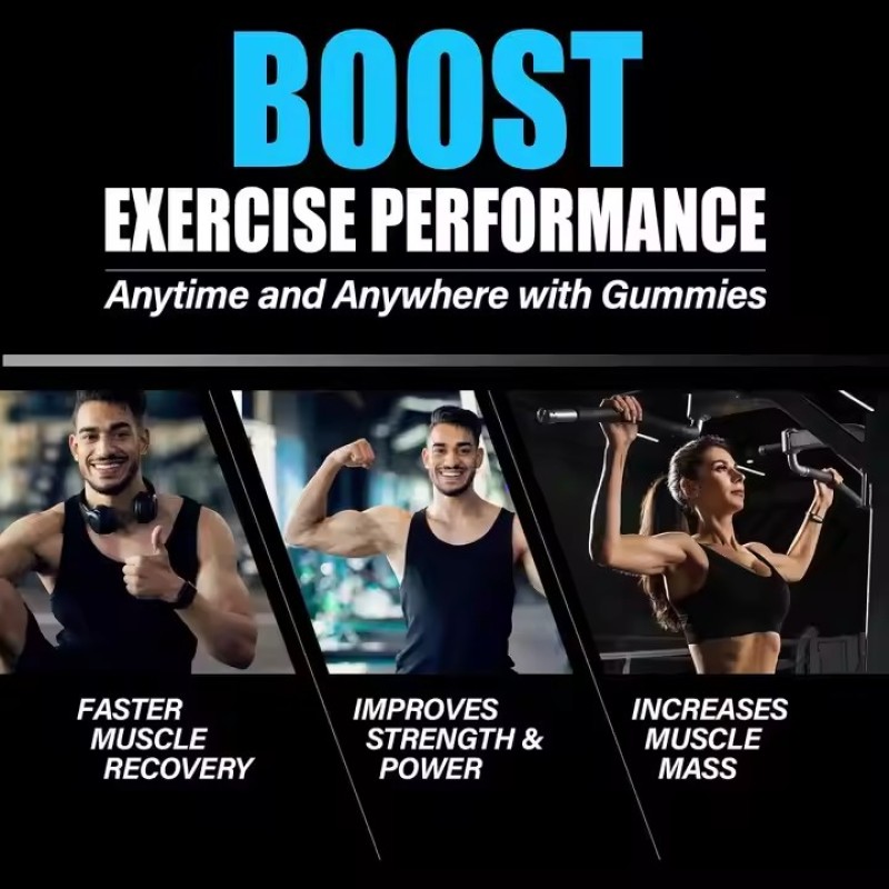 Monohydrate Energy Gummy Creatine Gummies for Muscle Growth Pre Workout Supplement Creatine