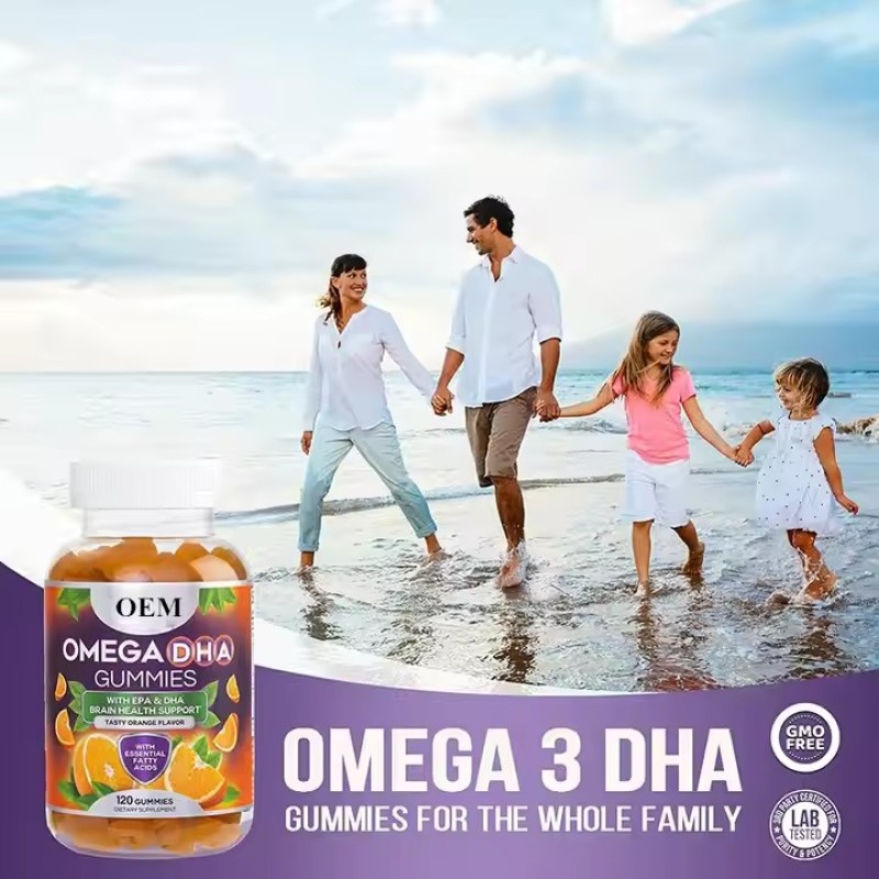 100% Pure Organic Kids Multivitamin DHA Fish Oil Supplements Omega 3 6 9 DHA Gummies for Kids