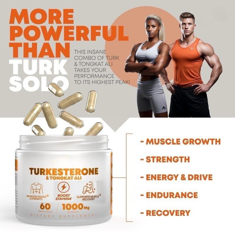 OEM Manufacturer Turkesterone Tongkat Ali Capsules 1000MG for Performance Boost and Immune Health  60 Capsules