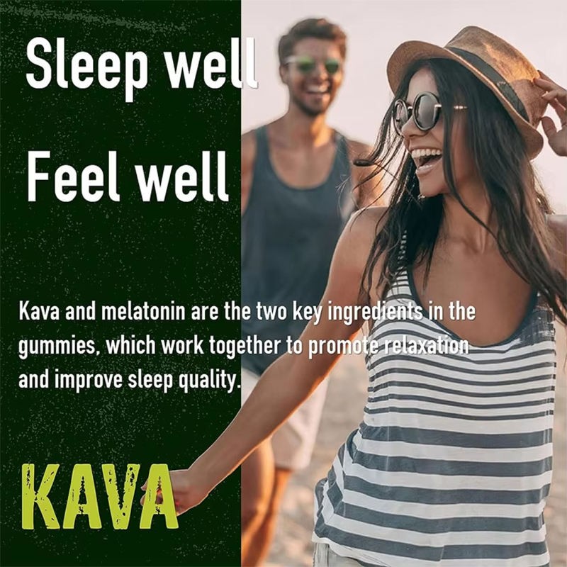 OEM/ODM Private Labels Natural Herbal Extract Gummy Kava Gummies Deep Sleep and Stress Relief for Adults