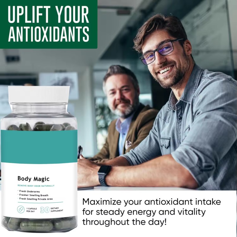 Body Magic Chlorophyll Capsules - Natural Body Odor Control & Steady Energy Support