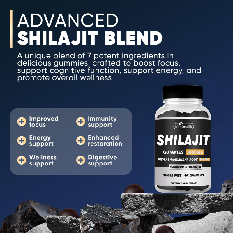 OEM Himalayan Shilajit Gummies - Brain & Heart Support with Fulvic Acid | Sugar-Free Immune Booster for Men and Women