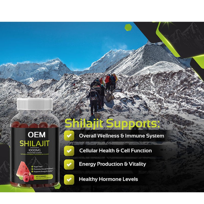 Organic Himalayan Shilajit Gummies with Fulvic Acid - Energy Booster & Mineral Supplement for Men