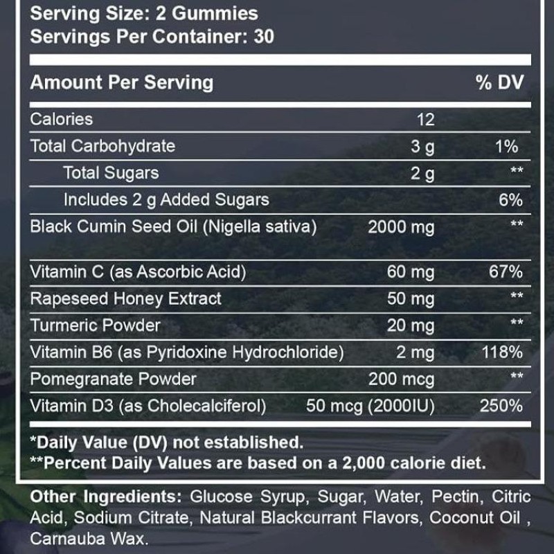 OEM Black Seed Gummies - Supports Digestive Health & Immune System  Dietary Supplement