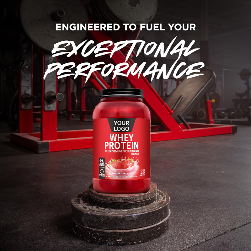 Custom Flavor Strawberry Whey Protein Powder | OEM/ODM Sports Recovery & Energy Boost | Private Label