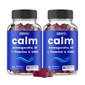 OEM Calm Gummies for Adults with L-Theanine, Ashwagandha, Vitamin B6 & Lemon Balm - Stress Relief & Mental Clarity Supplement