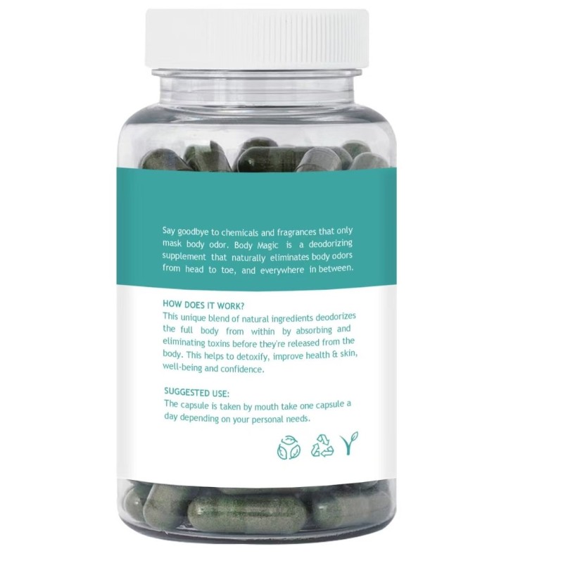 Body Magic Chlorophyll Capsules - Natural Body Odor Removal, Fresh Breath & Underarms