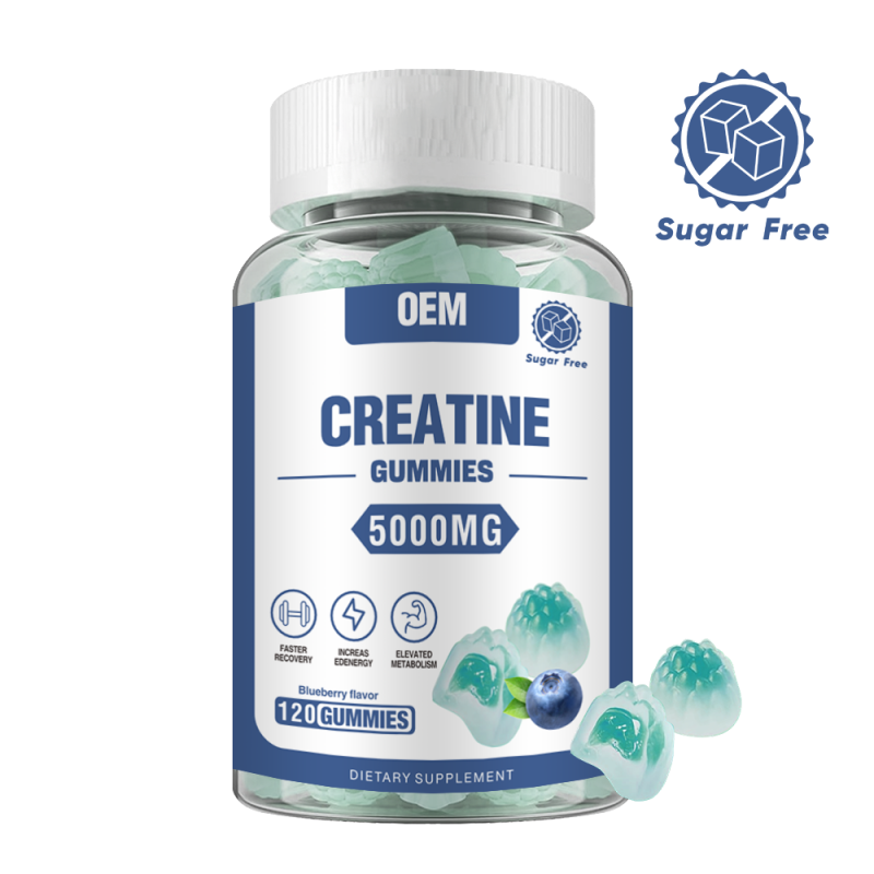Creatine Monohydrate Sugar-Free Gummies for Energy & Muscle Growth - Liquid Filled, Natural Ingredients, Custom Flavors
