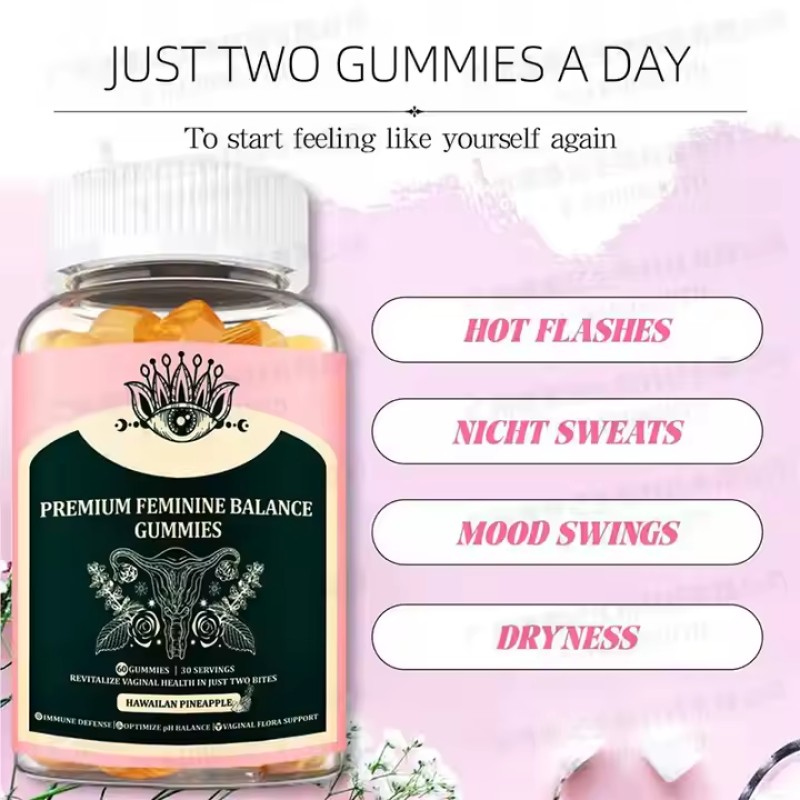 OEM Premium Women's Health Gummies with Myosin, Magnesium, Zinc, Vitamin D - Pineapple Flavor