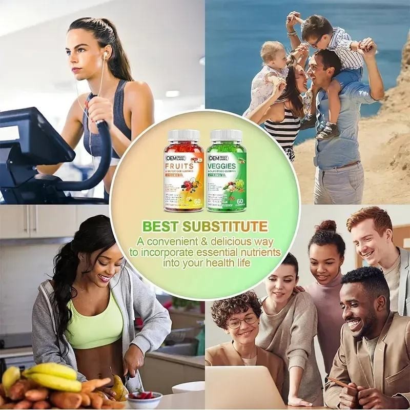 Organic Whole Food Gummies with 40+ Fruits and Veggies for Energy and Immunity Vegan Sugar-Free Supplement