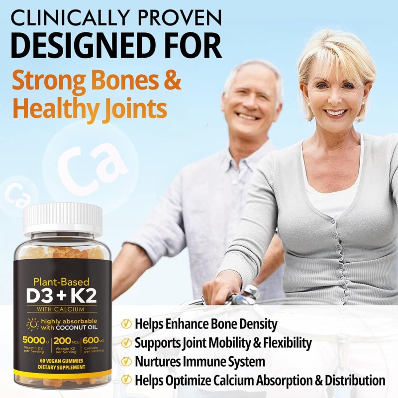 OEM K2 D3 Gummies for Bone & Heart Support | FBA Ready Custom Dropshipping | Adults Non-Pregnant