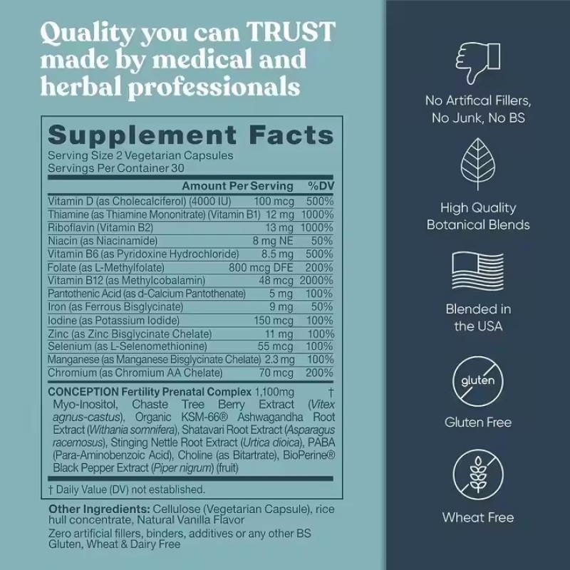 Women's Fertility Supplement Prenatal Vitamins to Promote Hormone Balance Circulation Consistent Capsules for Pregnant Women