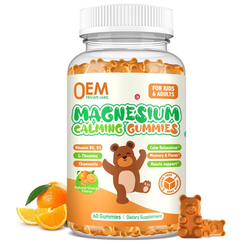 OEM Sugar-Free Magnesium Gummies for Kids - Magnesium Glycinate L-Threonate Supplement with L-Theanine & Vitamins