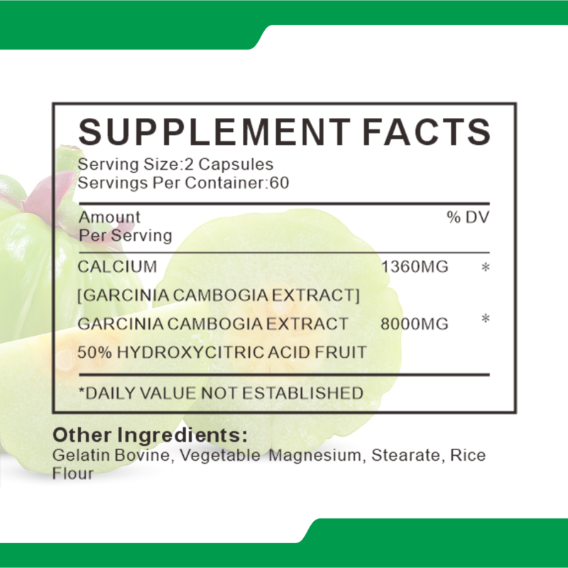 Garcinia Cambogia Capsules with 20:1 Extract - Turmeric, Green Tea & Arjuna for Body Shaping Support