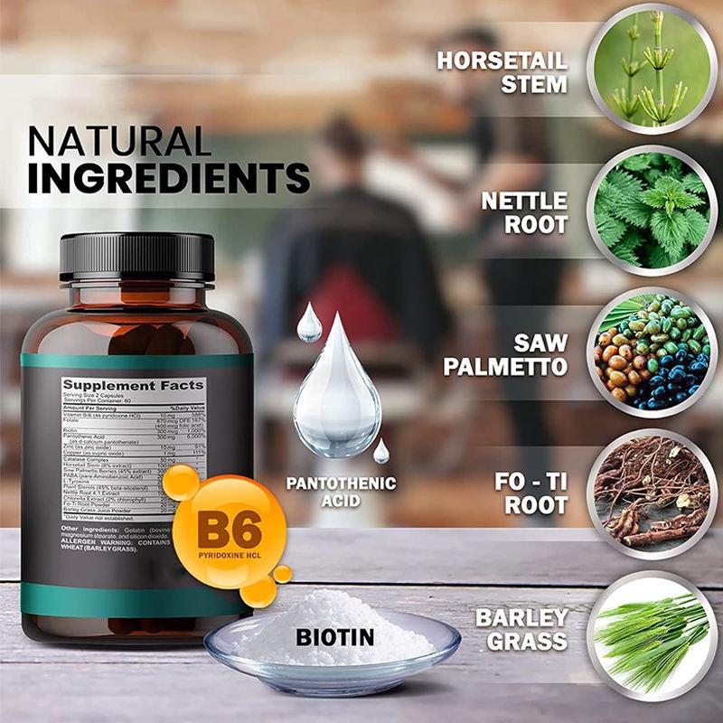 Clinically Proven Hair Growth Capsules for Men with 5000mcg Biotin and Saw Palmetto for Thicker Stronger Hair