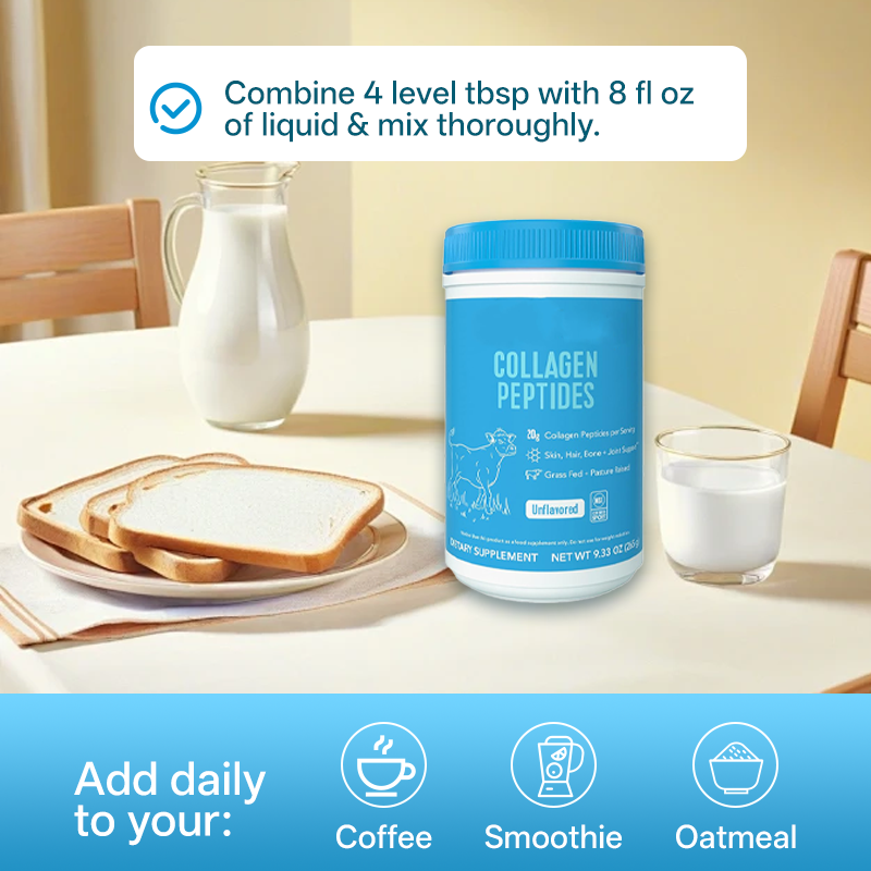 OEM Vitamin C Collagen Peptides Powder with Hyaluronic Acid for Skin Elasticity and Wrinkle Reduction 300g