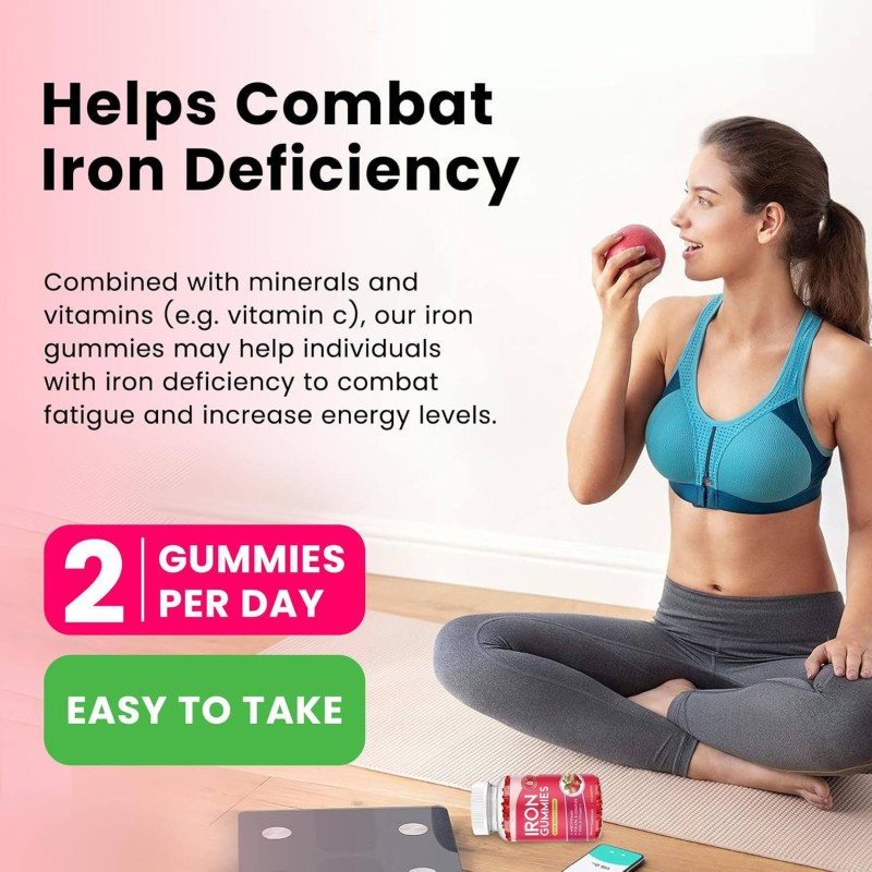 Iron Soft Candy Iron Supplements Zinc Vitamin B Complex CB12 Folic Acid Blood Cleanser Energy Support