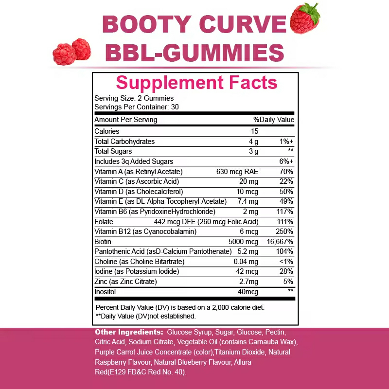 Premium OEM Butt Enhancement Gummies - Natural Herbal Formula for Curves & Volume | Sugar-Free Vegan Gummy Supplement