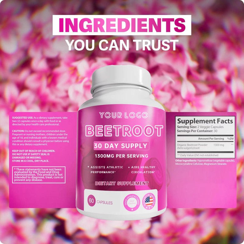 Beet Root Capsules with Nitric Oxide Boost: Athletic Endurance Enhancer & Blood Flow Support for High-Intensity Training Adults