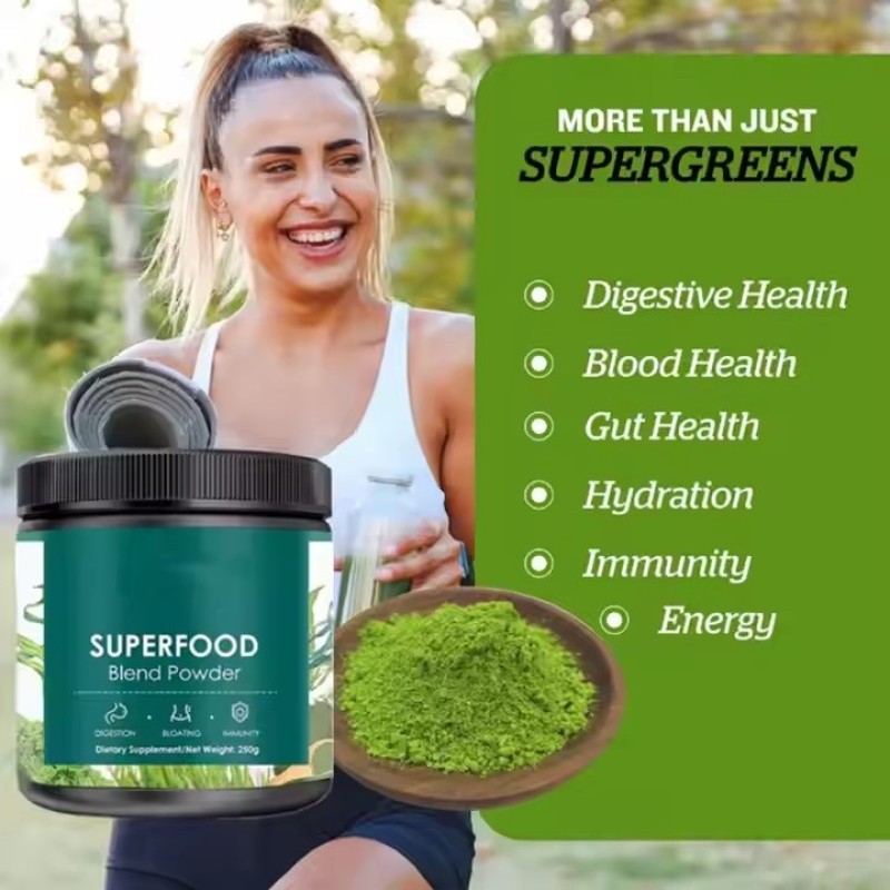 Organic Superfood Blend Green Powder Enhance Energy Detox Enhance Health Herbal Supplement Intestinal Health