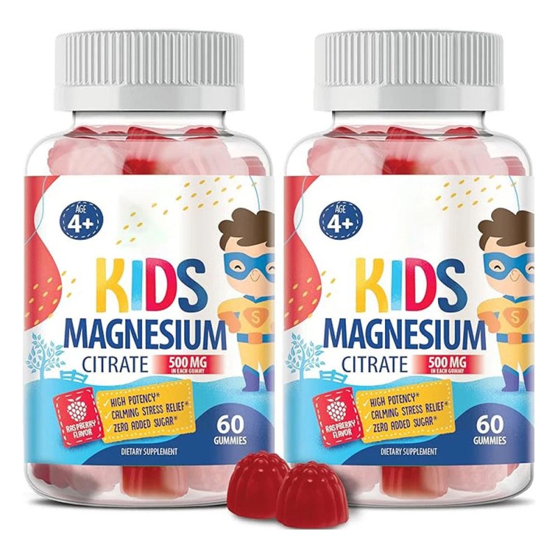 Kids Magnesium Glycinate Gummies with CoQ10 for Sleep Support and Memory Focus - Vegan Chewable Supplement