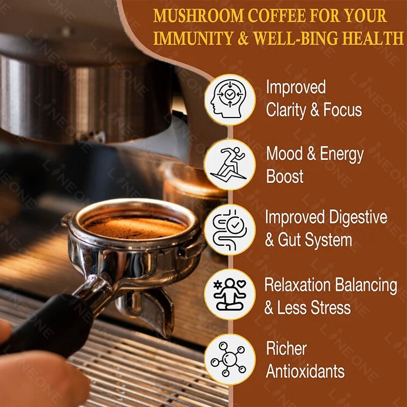 Organic Mushroom Coffee with Adaptogens & Probiotics | Lion's Mane & Cordyceps Complex