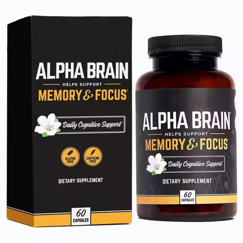 2025 Hot sale Alpha GPC Brain Supplement Nootropics Capsules L-Theanine Bacopa for Adults Improve Memory Focus Concentration