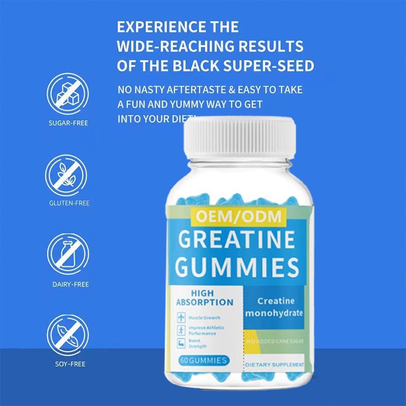Pre Workout Creatine Gummies With 6g Creatine Monohydrate and Alpha GPC Complex - Energy Focus and Muscle Support Supplement