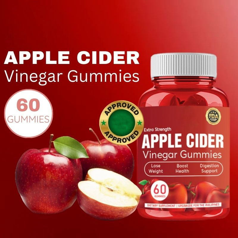 Apple Cider Vinegar Gummies With Vitamin B12 and Folic Acid for Detox Energy and Gut Health Vegan 60 Gummies