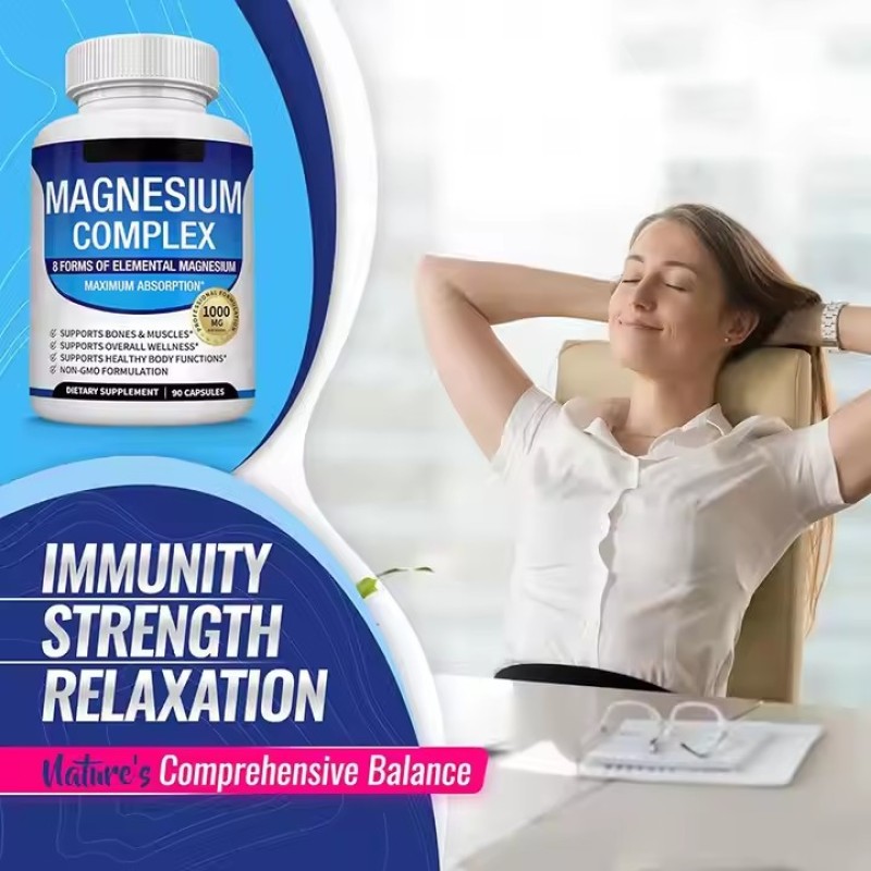 Magnesium Supplement Magnesium with Vitamin D for Immune Support, Adaptogenic Herbs, Enzyme Activated Capsules