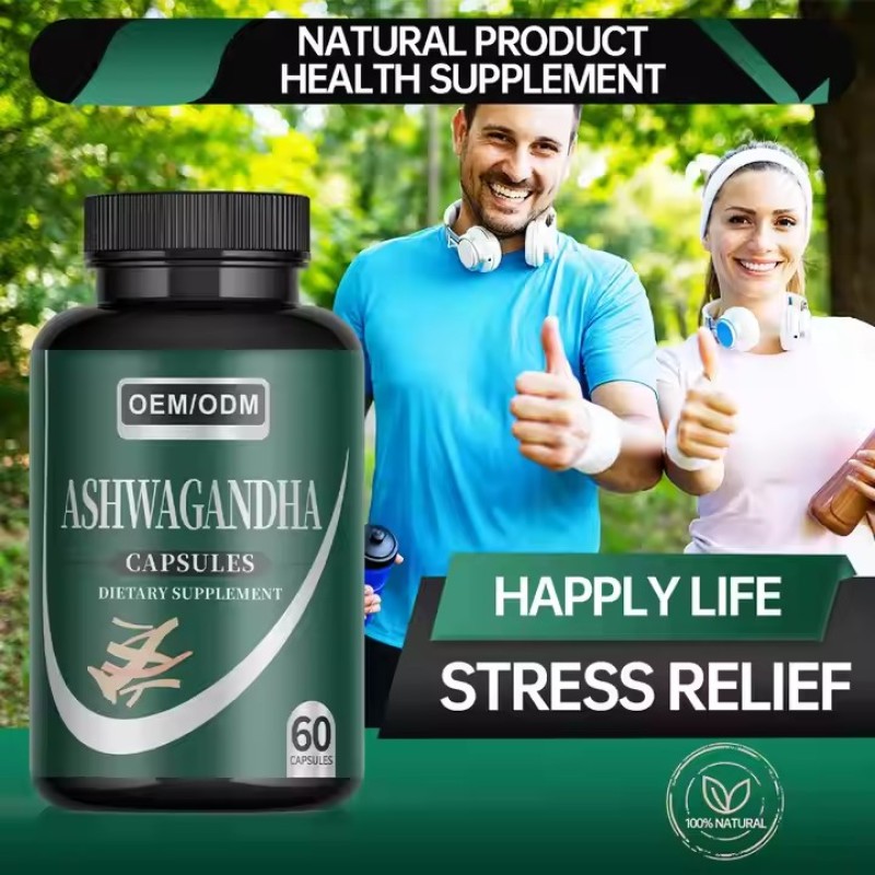 Ashwagandha Capsules for Women & Men Organic Ashwa for Energy Boost Improve Sleep Stress Relief & Mood Calm 60pcs