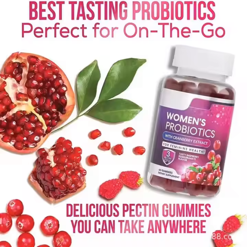 Cranberry Women's Probiotic Gummies - 30 Billion CFU & Herbal Extract for Feminine & Urinary Health - Plant-Based Supplement