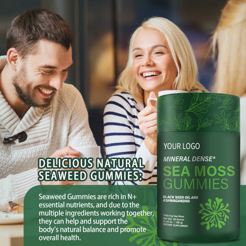 Wholesale Organic Sea Moss and Black Seed Oil Gummies - Energy Boosting, Rich in Minerals, Private Label Available