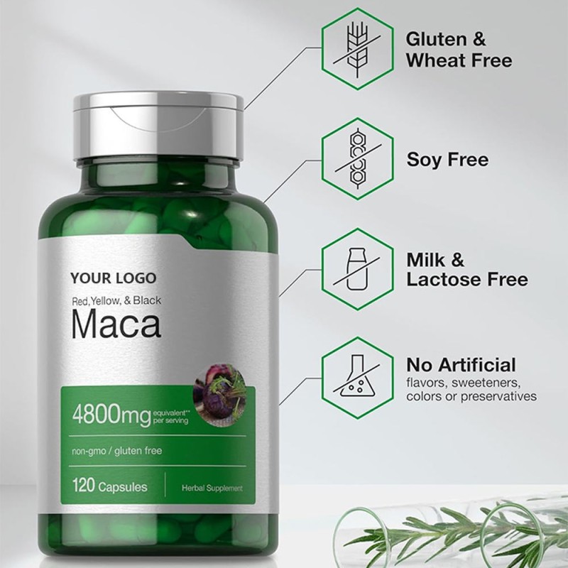 Peruvian Maca Root Capsules-Natural Extract, Quick-Release for Energy, Stamina & Hormonal Balance