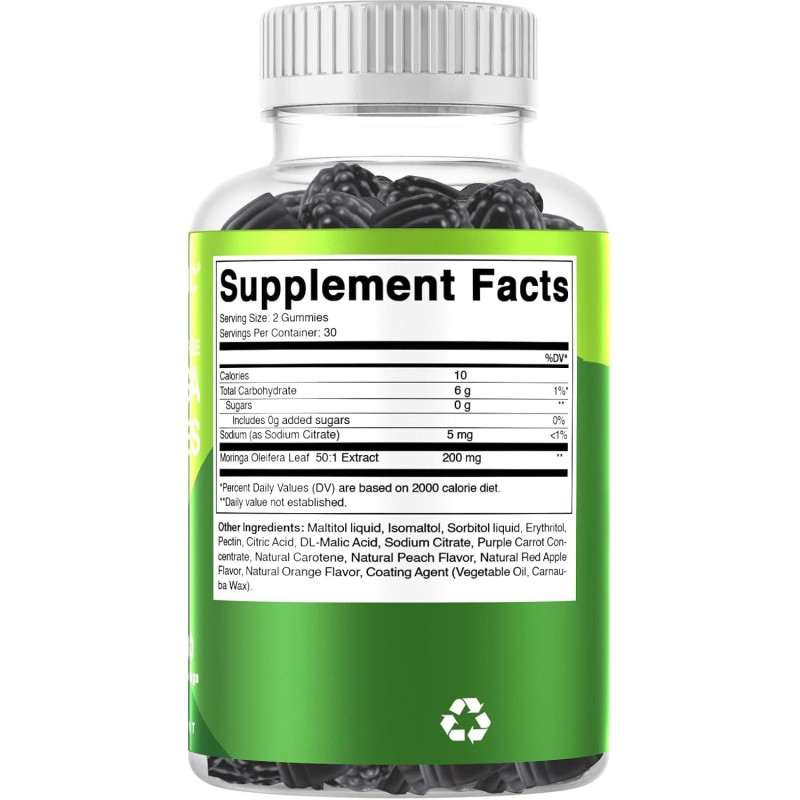 OEM Sugar-Free Moringa Leaf Supplement - Probiotic Turmeric Ceylon Cinnamon Gummies for Adults and Pregnant Women