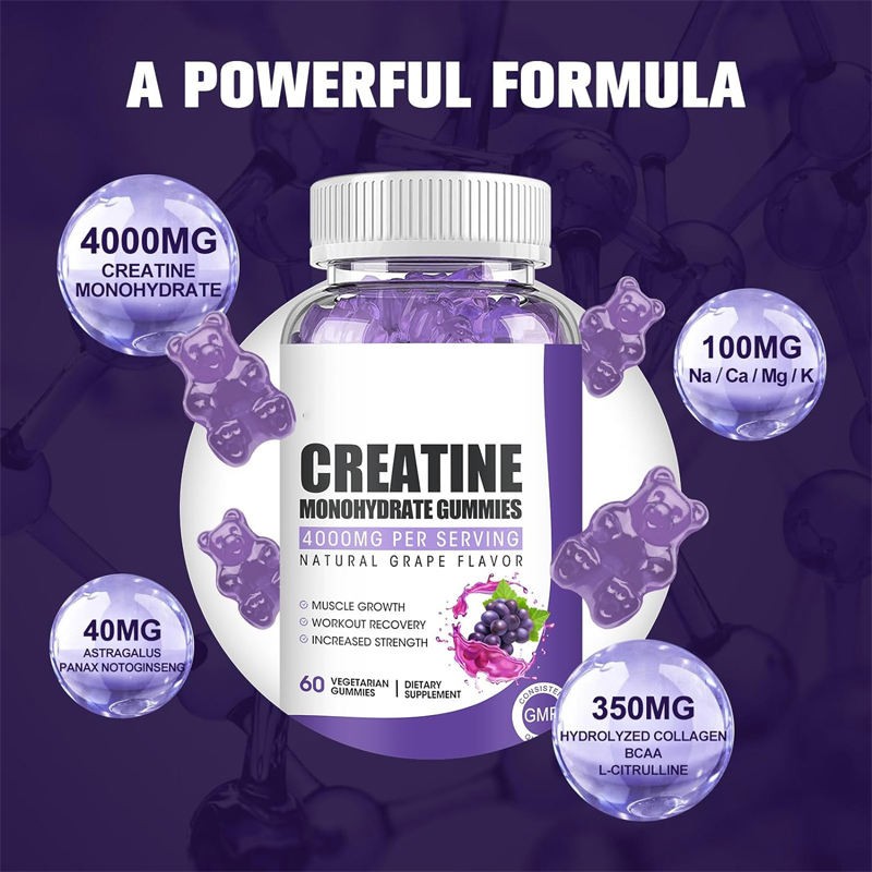 OEM Creatine Monohydrate + Saw Palmetto Gummies - Muscle Energy Booster & Cognitive Support for Athletes