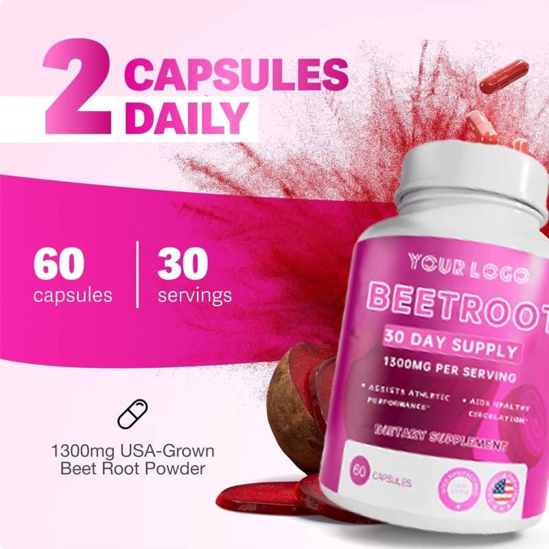 Beet Root Capsules with Nitric Oxide Boost: Athletic Endurance Enhancer & Blood Flow Support for High-Intensity Training Adults