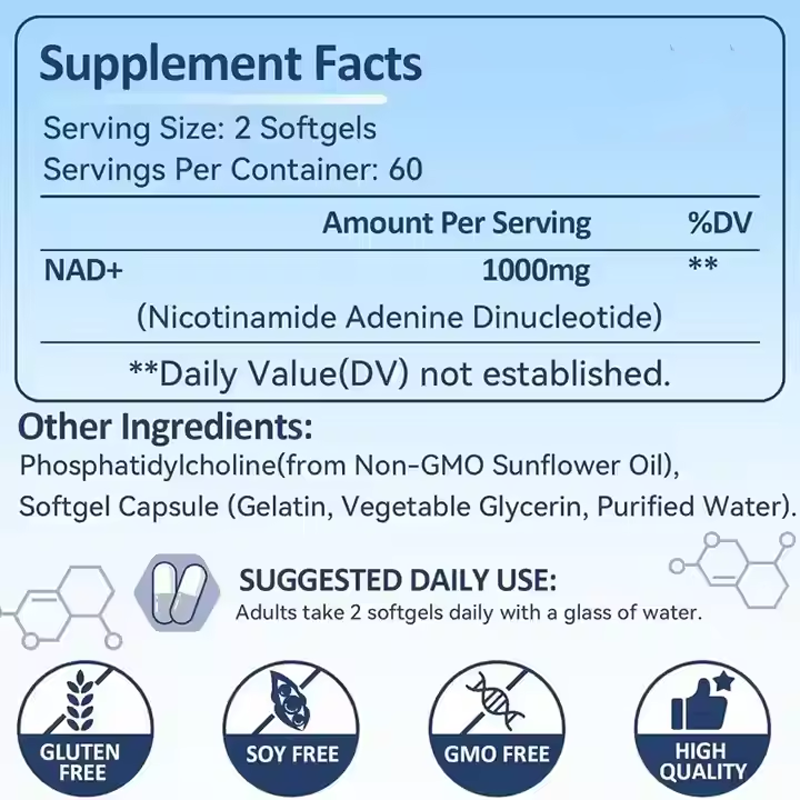 OEM Hot-selling Niacinamide Nucleoside Capsules, NAD Supplement Capsules, NAD Capsules