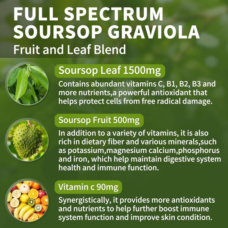 OEM Organic Graviola Liquid Extract  - Soursop Supplement for Cell Support & Regeneration