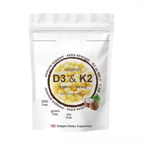 Immune Support Softgel Capsule 1000 IU D3 200MCG K2 Dietary Supplement for Adults 5000 IU Vitamin D3 K2 Pregnant Women