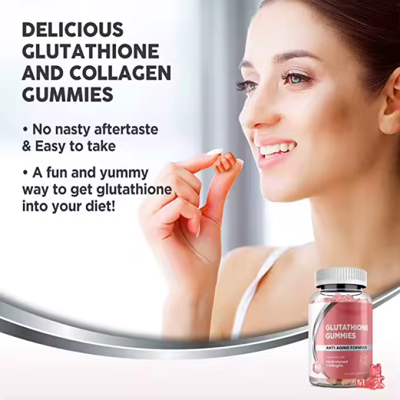 Premium Glutathione & Collagen Gummies for Skin Whitening Anti-Aging Antioxidant Boost - Women's Dietary Supplement